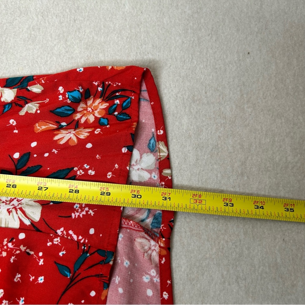 Torrid Challis Button Front Fit and Flare‎ Tank Adjustable Straps Red Floral 3X - Picture 8 of 8